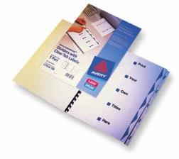 PC print or write onto both sides of tab for professional marking of catalogues, diaries and any bound material. Can be written or printed on using Microsoft Word or other popular software packages.