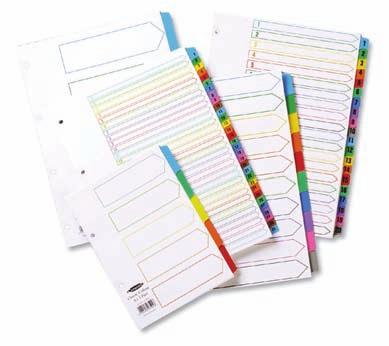 Complete with printed contents page which enables easy referencing. 180gsm board. 916-3991 A4 1-5 Multicolour Set 2.48 915-3354 A4 1-10 Multicolour Set 3.80 915-7827 A4 1-12 Multicolour Set 4.