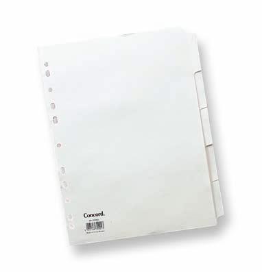 Subject Dividers Traditional subject dividers. Plain tabs which can be written or typed onto. 160gsm coloured board. Extra wide ideal for use with punched pockets.