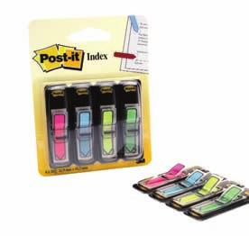 Post-It Index Small Post-it small index come in packs containing four colours and are ideal for colour coding documents.