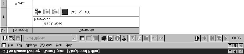 INTRODUCTION The Storyboard Editor The Storyboard Editor is the initial editor that you will be presented with upon loading The Games Factory.