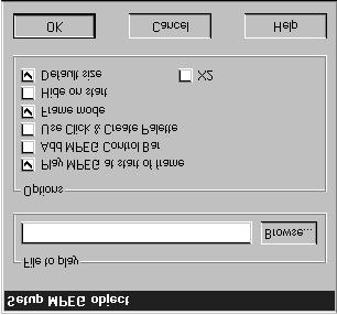 SECTION MPEG OBJECT HEADING SETUP You call up the objects Setup option by right selecting it when it is already on the play area. It is automatically produced when you first try to create it.