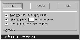 SECTION CD AUDIO HEADING OBJECT SETUP CD Audio Objects Note:Only the options related specifically to CD Audio objects are described below.