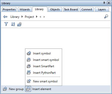 After having opened a folder, you can see all subfolders with library elements (symbols, smart symbols, SmartParts and