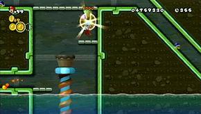Just past the second yellow P-Switch is an area with a Piranha Plant