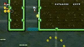 Kill the plant with fireballs and ride up to the coin.