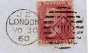 11 87PH2 Die G Dates of use 3 rd Nov1860 to 8 th Jan1862 Rarity B Price 5 An example is in Impressions of stamps in use at the Inland Branch on 15 th Feb 1861 reproduced in Westley Postal