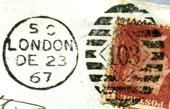 Die F Dates of use 11 th Mar 1867 to 2 nd Nov 1867 Rarity F Price