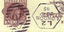 78D15 Used on Foreign and Colonial mail from 11 th
