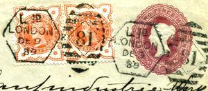 79D15 Used on Foreign and Colonial mail from 6 th Oct1876 to 5 th Sep1878