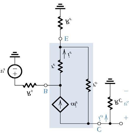 Fourth Chapter: Bipolar Junction Transistors IV - 39 _ Figure IV-36 Analysis of the circuit can be performed by replacing the BJT with one of its small-signal models.