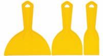 3 piece stanley plastic putty knives : 28-209 Pieces High-visibility yellow for easy location. 3 sizes for any job.