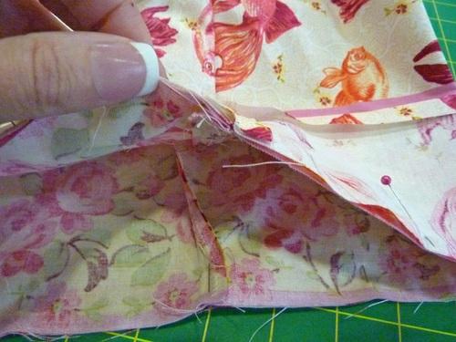 finished sleeve seam allowance to the
