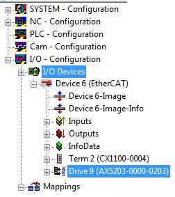 The message regarding a found servo drive or servo terminal can trigger a special scan for motors. Reads the electronic type plates of the motors and enters the data directly in the TCDriveManager.
