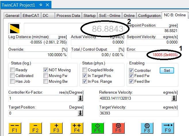Advanced system characteristics Typical error messages If you are in the manual test menu and the position value (2) is greyed out, the manual test menu issues an
