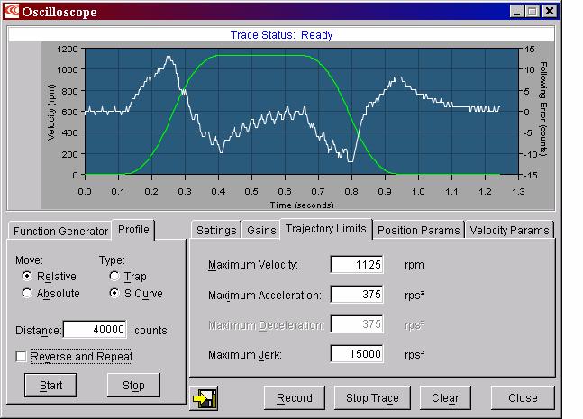 Quick Setup with CME 2 Xenus XSL User Guide 5.13.3: Test S-Curve Profile NOTE: Skip this step unless the amplifier will perform CANopen S-Curve profile moves.