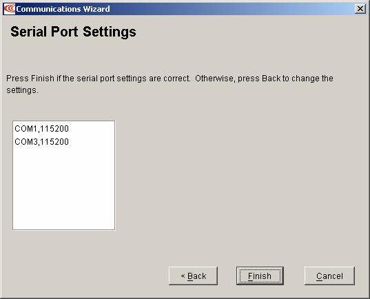 1 Highlight a port in the Selected Devices list. 2 Choose a Baud Rate for that port. 3 Repeat for each selected port. 5.2.4.