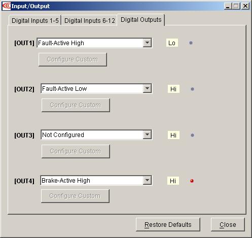 Xenus XSL User Guide Quick Setup with CME 2 5.8.2: Standard Digital Outputs 5.8.2.1 Click the Digital Outputs tab of the Input/Output screen. Red light: output is active.