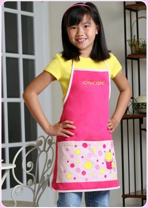 Girls Cupcake Dots For the little style-maker in your house, our girls' version of the Funky Dots! This apron is a bright and sassy pink with baby pink pockets.