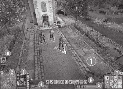 Game Interface 1. Main Screen. 3D view of the game world 2. Minimap. Shows the location of the player s units as well as the enemy and allied units. See Minimap section for details. 3. Selected unit info.