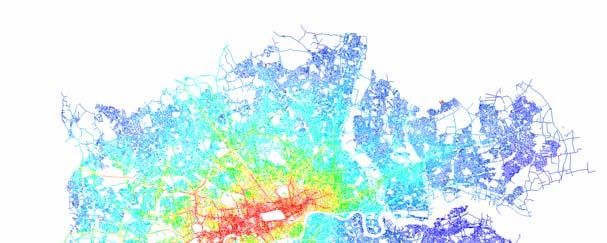 Shifts in Traffic Accessibility if all Bridges across the Thames are Inoperable as far West as Hammersmith Exemplar 3: Public Transport Networks & Flows Many new sources of network data now exist,