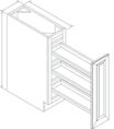 FULL HEIGHT DOOR BASE 34 1/2 9 Must specify L (left) or R (right) hinge Full height door One 1/2 depth adjustable shelf B9 has 5 7/8 wide opening BASE PANTRY PULLOUT 9,12 24 34 1/2 BASE CABINET -