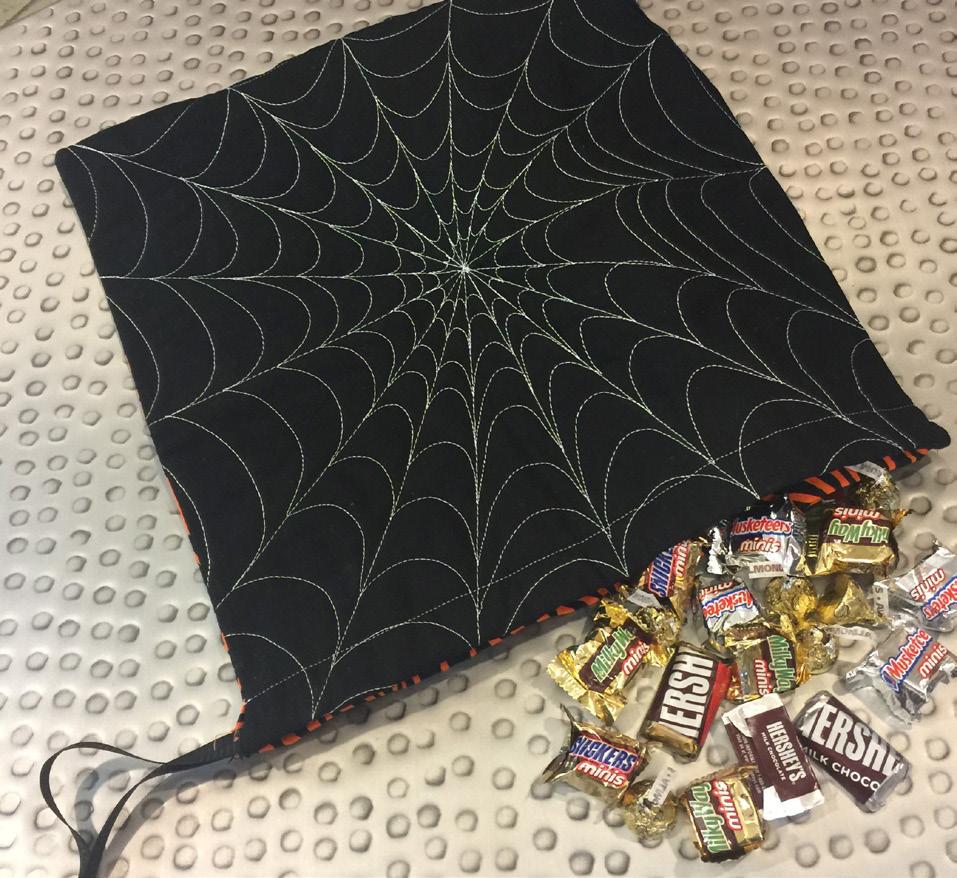 By Joanna Marsh of Kustom Kwilts and Designs Make a quick and easy candy collecting tote bag for trick-or-treating that can be used for years in just a few hours!