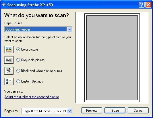 48 VISIONEER STROBE XP 450 SCANNER INSTALLATION GUIDE FINE TUNING YOUR SCANS You can select new