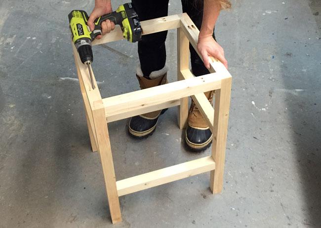Then I just made two stools out of 2x2s,