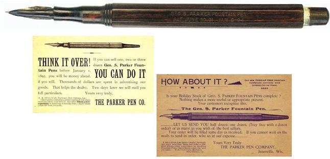 CONCEPT & STORY Early George Parker pen made of mottled