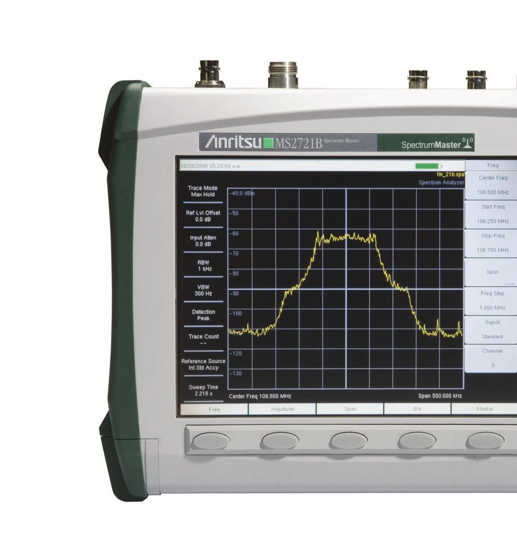 The World s First 20 GHz Handheld Spectrum Analyzer The Anritsu MS2721B, MS2723B and MS2724B are the most advanced ultra-portable spectrum analyzers on the market, featuring unparalleled performance