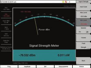 With Option 25, spectrogram measurements identify intermittent interference. Spectrogram The Spectrogram display is a three dimensional display of frequency, power, and time of the spectrum.