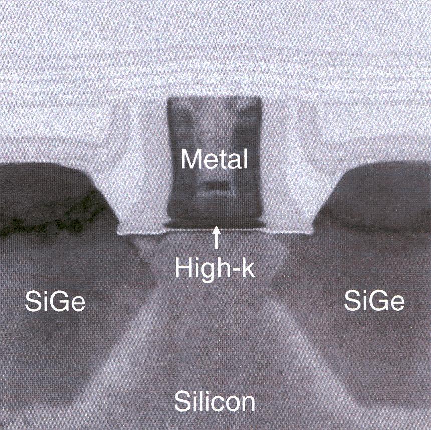 45 nm High-k Metal Gate Transistors 65 nm Transistor 45 nm HK+MG SiO 2 dielectric Polysilicon gate electrode