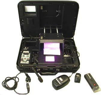 Criminalistic block provides verification of A4 format documents. In it the use is made of UV illuminator; and top, bottom and lateral illuminators of visible radiation range.