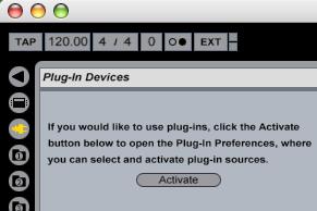 Installing the GearBox Plug-in Launch Ableton Live 5 and make the following settings: Click the plug-in icon to display the Plug-in
