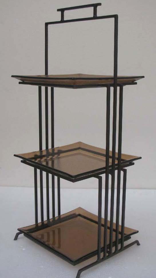 3 Tired Vertical Square Plate Stand (w/.