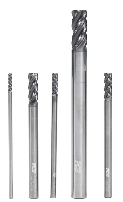 P10 Variable 4 Flute Coated End Mills - Corner Radius Extended Reach Extra long shanks for hard to reach machining AlTiN Coated for longer tool life Designed for rough cut and finish milling Ideal