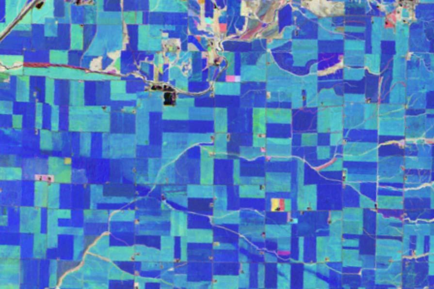 Damage by a Tornado is Evident in this Multidate Image that Uses Calibrated Vegetation Index Crop Insurance Implications These 3 dates in 2003 appear to be sufficient for land-cover classification.