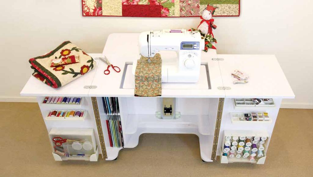 13 Gemini This compact unit opens up to reveal a spacious sewing cabinet