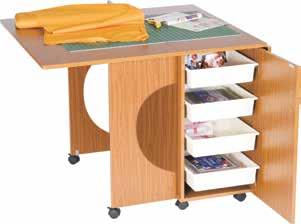 Utilising this fold down design, you are ensured a tidy work area whilst providing quick access to the storage drawers