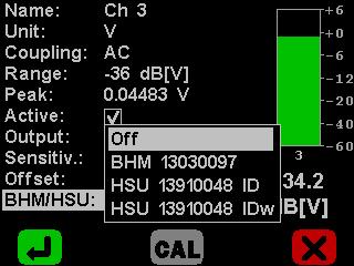 Furthermore, in the Channel List you can also select the desired measurement range and if not already done automatically due to being set in the sensor definition turn on the ICP power supply for the