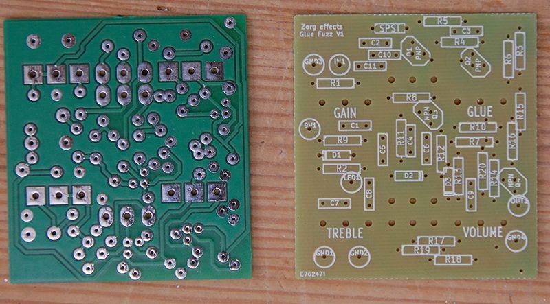 Components numbers in the left column, C1, R1 etc. are tied to the PCB's marks. What you'll need. The following tools are needed to build your Glue Fuzz pedal: A soldering iron. A un-soldering pump.