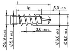 0 partial thread 40 32 over all lengths optional Shank cutter Screws without thread in the middle of screw or without