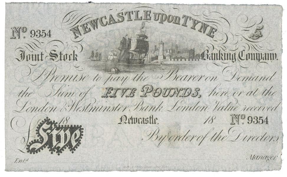 (2) 400-600 4027 Northumberland, Newcastle, Bank in Newcastle, Unissued Uniface Provincial 5, undated (c.