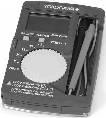 Pocket DMM with Superb Portability General Specifications 73101 73101 3.5 digits 4300 count Additional Functions Display Measuring Rate Operating Temp.and Humidity Storage Temp.