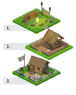 Every player gives a vote to some of the building options [Figure 14] and the option with the most votes wins. Since the tribe shares resources, the buildings have to be chosen with voting.