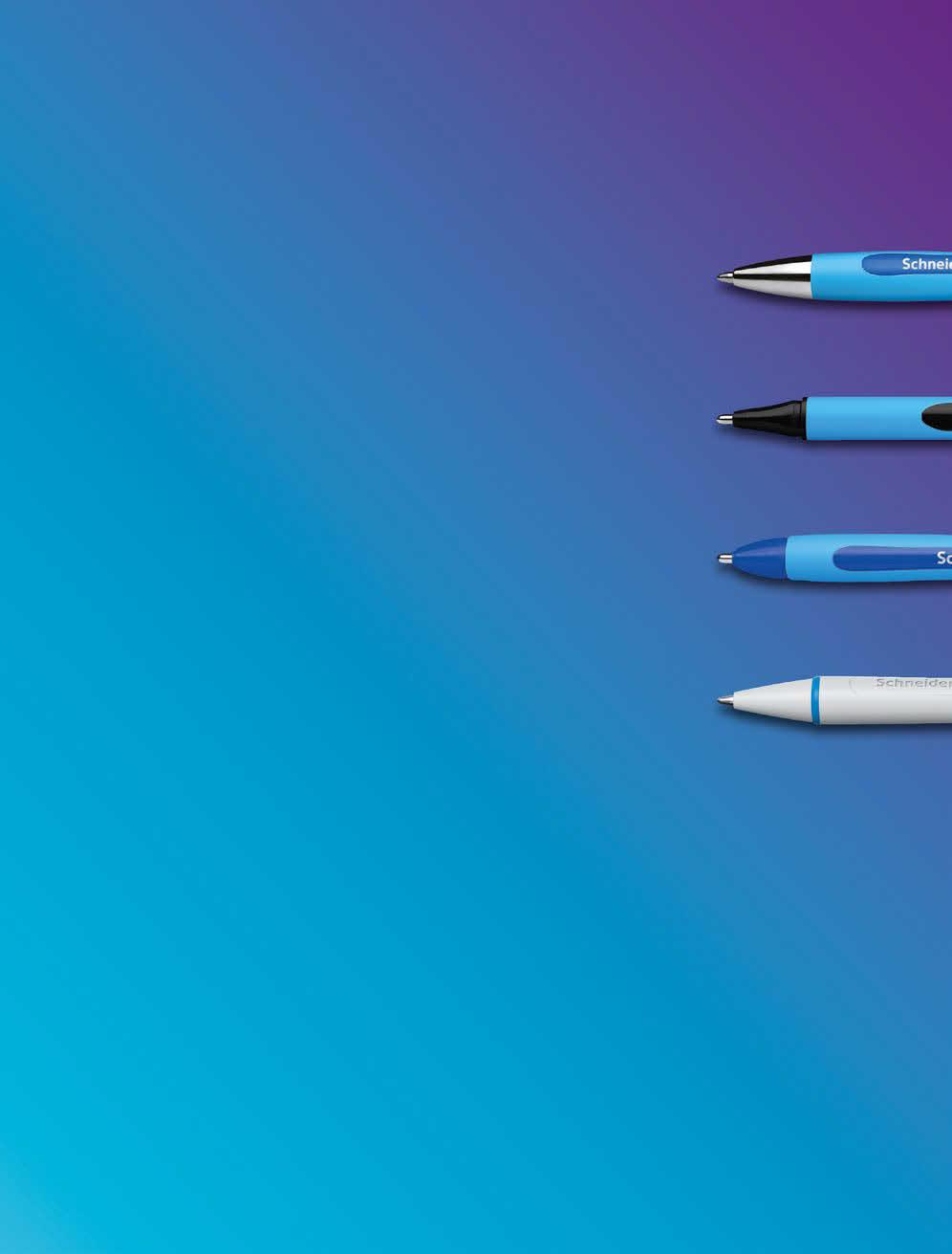 Ballpoint Pens Schneider ballpoint pens are designed for everyday use. Functional design, high quality and a long shelf life are especially important to us.