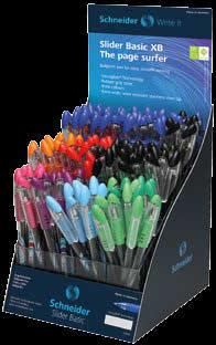 Slider Basic Ballpoint pen with Viscoglide technology For extraordinarily easy and gliding writing Black ink waterproof according to ink standard ISO 12757-2 Ink dries quickly and is smudge proof