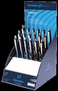 Contrast High-quality ballpoint pen in classical yet modern form Replaceable giant refill Slider 755 M with stainless steel tip Ink colour blue Waterproof according to ink standard ISO 12757-2