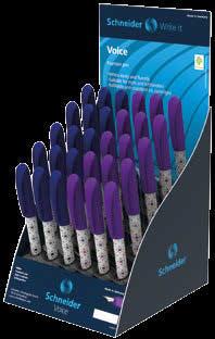 Voice Fountain Pen Fountain pen with ergonomically rubberised grip profile Reinforced steel nib M Standard ink cartridges, royal blue, erasable Equally suitable for right and left-handers Box Barrel